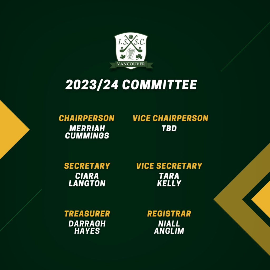 Committee 2023/2024 ISSC Vancouver GAA Club